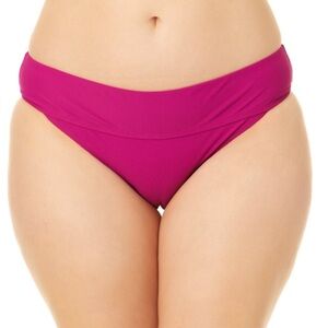 Women’s Plus Mid Rise Pique Bikini Swim Bottom